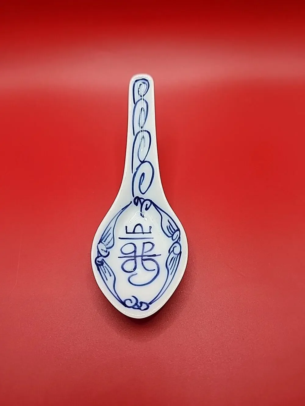 Vtg Canton Express Double Happiness Porcelain Chinese Spoon 5 3/4